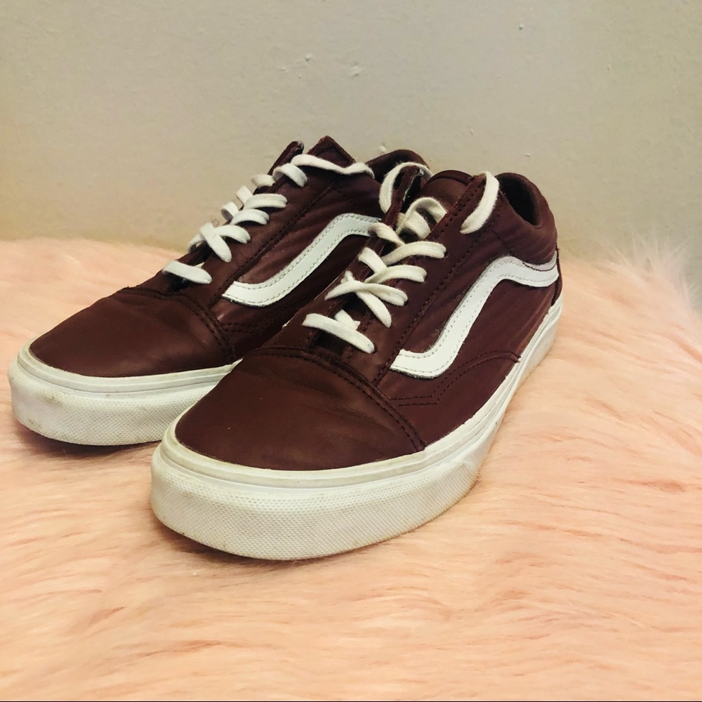 Vans OLD SKOOL Maroon Leather Sneakers Women’s 7
